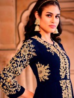 Divine Royal Blue Georgette Designer Salwar Kameez